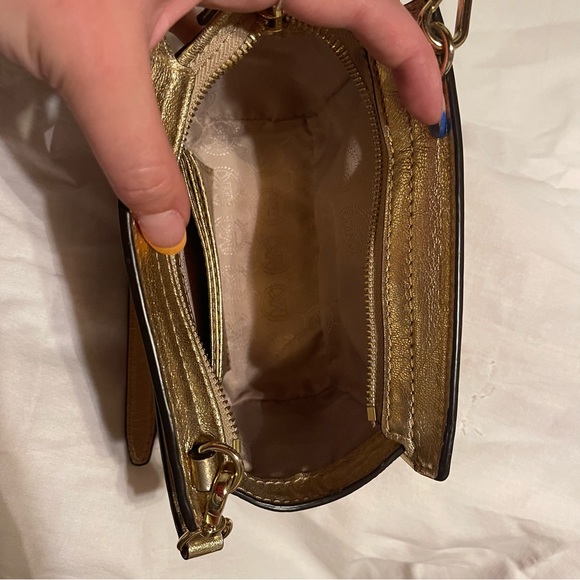 Michael Kors Mini Selma Purse in Gold - Picture 3 of 8